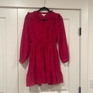 Lauren Conrad Bight‎ Pink Longsleeve Dress Lace Detail Size XS